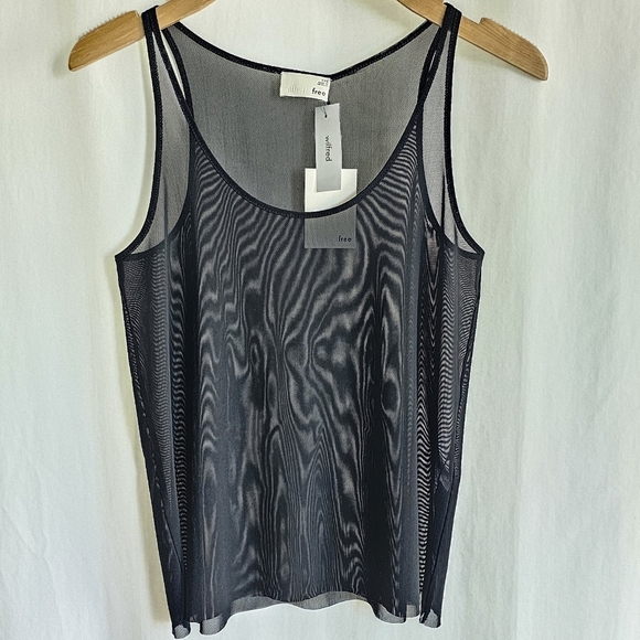 🇨🇦 Aritzia Wilfred Free McNally Black Sheer Mesh Tank Top - Picture 6 of 15